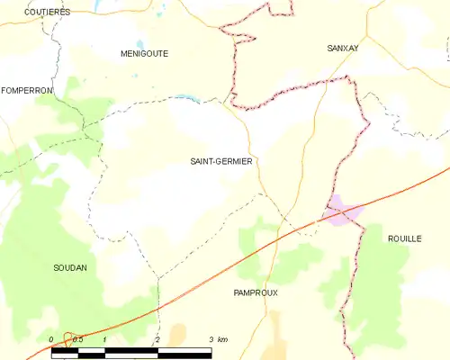 Detailkaart van de gemeente