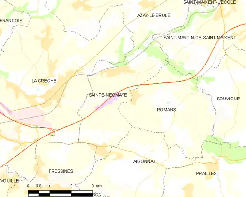 Detailkaart van de gemeente