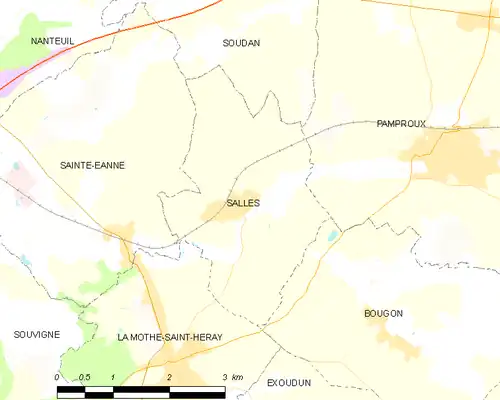 Detailkaart van de gemeente