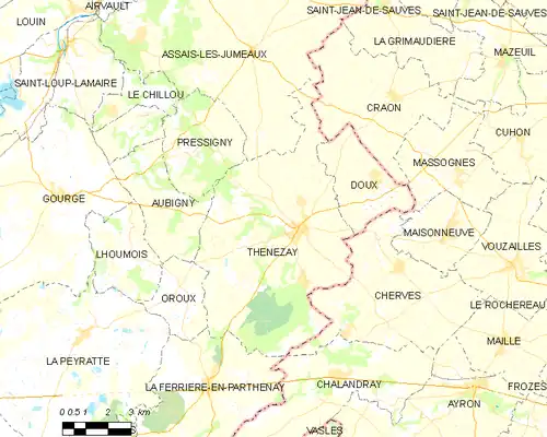 Detailkaart van de gemeente