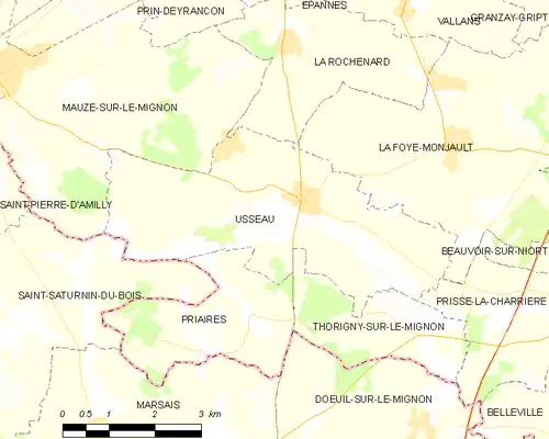 Detailkaart van de gemeente