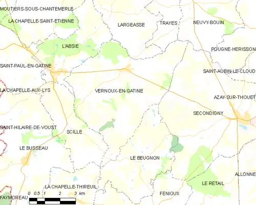 Detailkaart van de gemeente