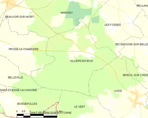 Detailkaart van de gemeente