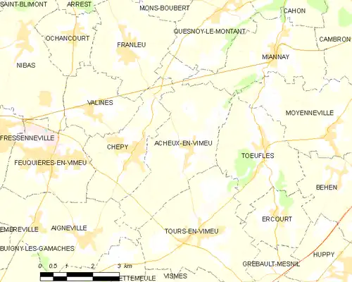 Detailkaart van de gemeente