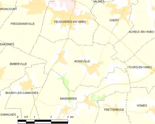 Detailkaart van de gemeente