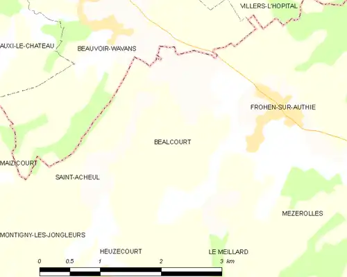 Detailkaart van de gemeente