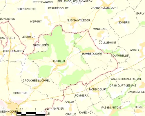 Detailkaart van de gemeente