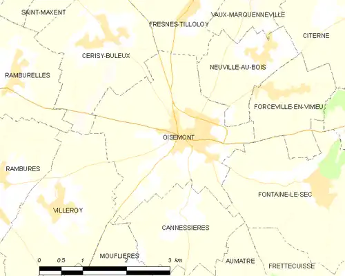 Detailkaart van de gemeente