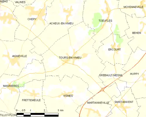 Detailkaart van de gemeente