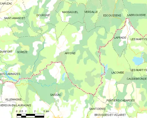 Detailkaart van de gemeente