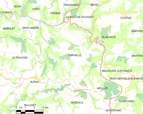 Detailkaart van de gemeente