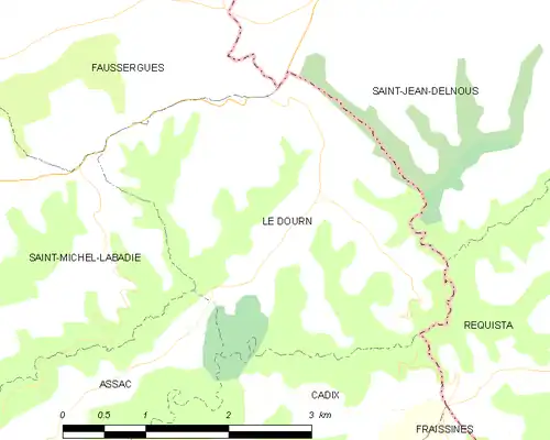 Detailkaart van de gemeente