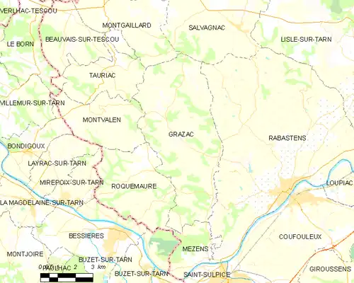 Detailkaart van de gemeente