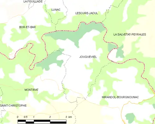 Detailkaart van de gemeente