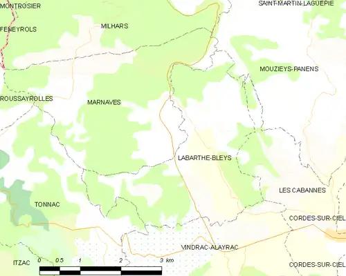 Detailkaart van de gemeente