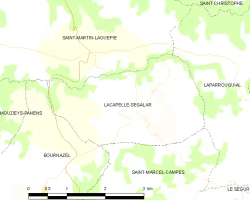 Detailkaart van de gemeente