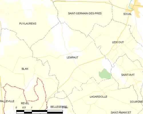 Detailkaart van de gemeente