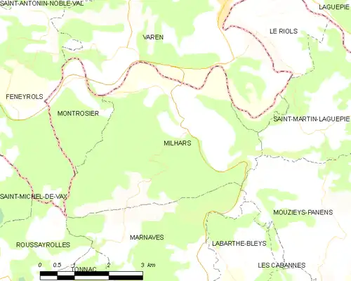 Detailkaart van de gemeente