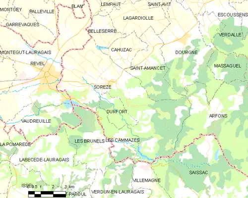 Detailkaart van de gemeente