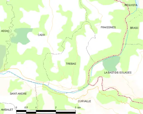 Detailkaart van de gemeente