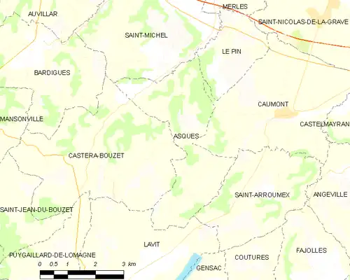 Detailkaart van de gemeente