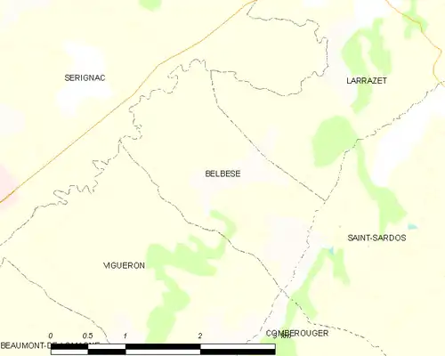 Detailkaart van de gemeente