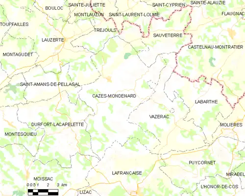 Detailkaart van de gemeente