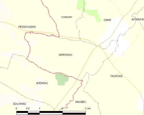 Detailkaart van de gemeente