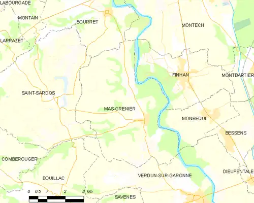 Detailkaart van de gemeente