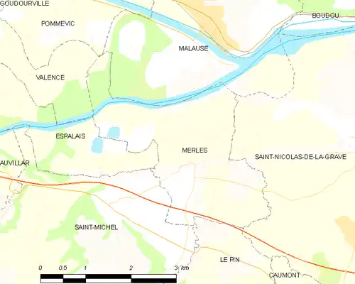 Detailkaart van de gemeente