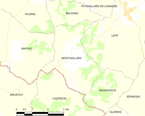 Detailkaart van de gemeente