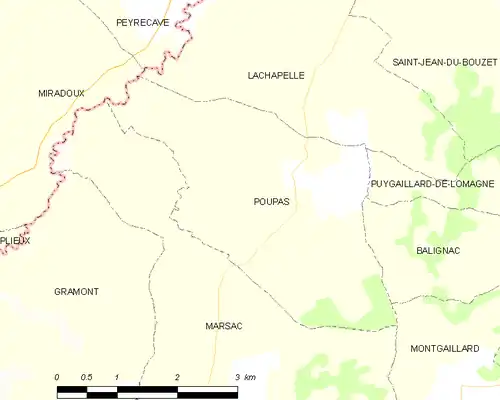 Detailkaart van de gemeente