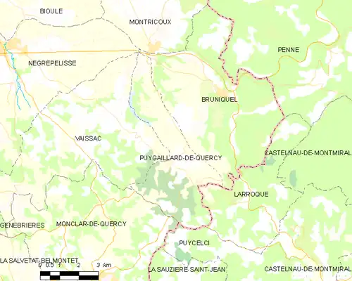 Detailkaart van de gemeente