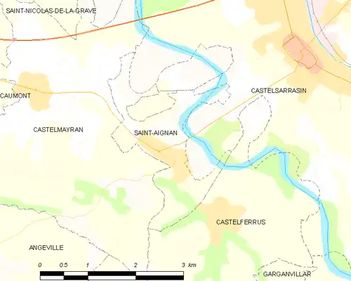Detailkaart van de gemeente