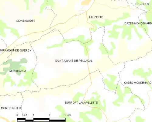 Detailkaart van de gemeente