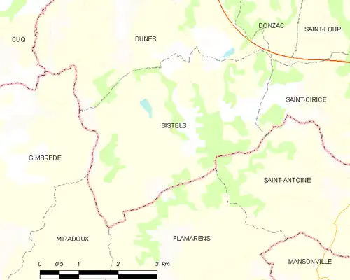 Detailkaart van de gemeente