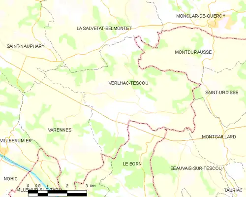 Detailkaart van de gemeente