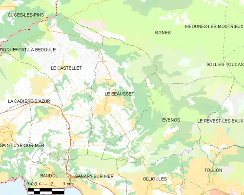 Detailkaart van de gemeente