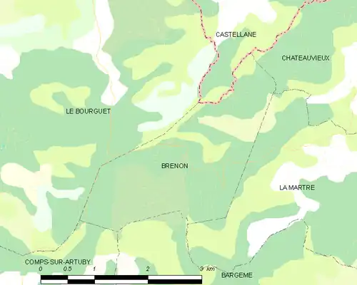 Detailkaart van de gemeente