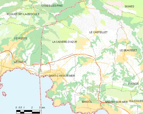 Detailkaart van de gemeente