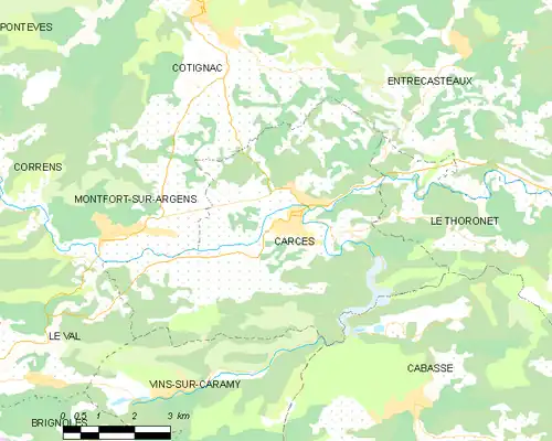 Detailkaart van de gemeente