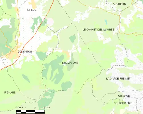 Detailkaart van de gemeente