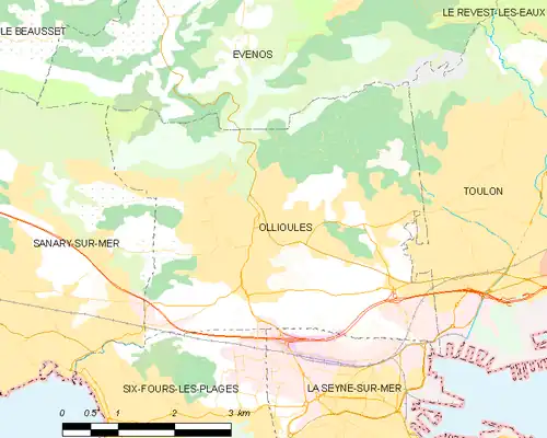 Detailkaart van de gemeente