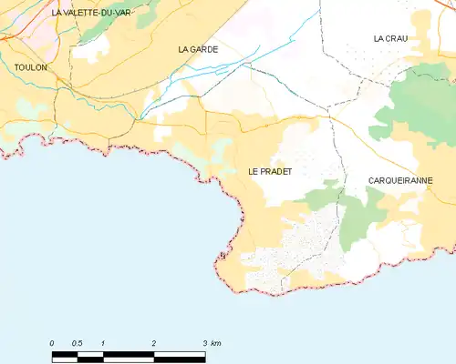 Detailkaart van de gemeente