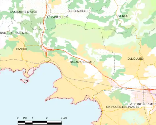 Detailkaart van de gemeente