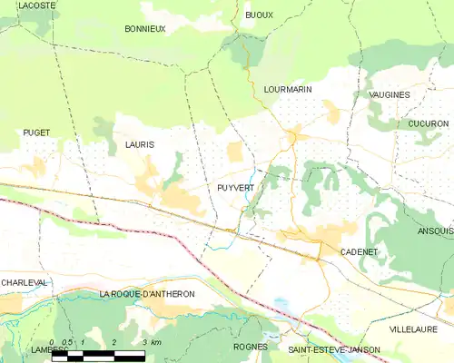 Detailkaart van de gemeente