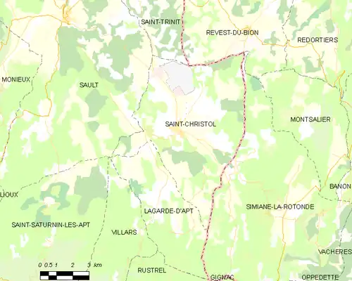 Detailkaart van de gemeente