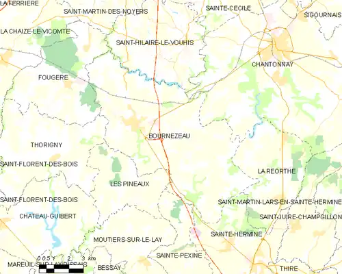 Detailkaart van de gemeente