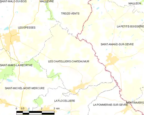 Detailkaart van de gemeente