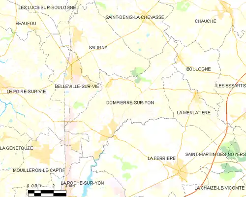 Detailkaart van de gemeente